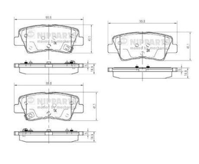Тормозные колодки NIPPARTS N3610314