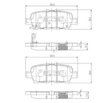 Тормозные колодки дисковые NIPPARTS N3611051