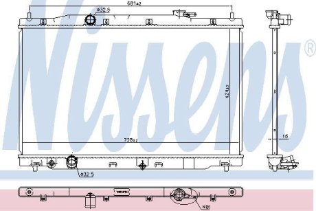 Радіатор HONDA CR-V (RM) (12-) 2.0 i 16V NISSENS 606444 (фото 1)