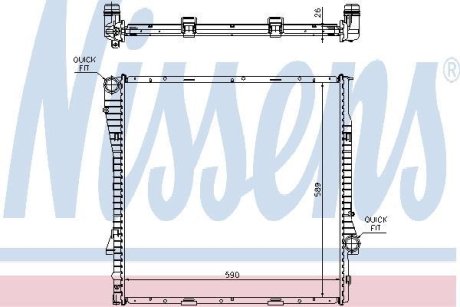 Радіатор охолодження BMW X5 E53 (00-) X5 3.0d (вир-во) NISSENS 60789A