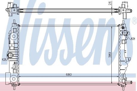 Радіатор CT/GMC CRUZE(09-)2.0 CDI(+)[OE 13267666] NISSENS 61676