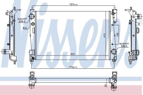 Радіатор системи охолодження NISSENS 61915