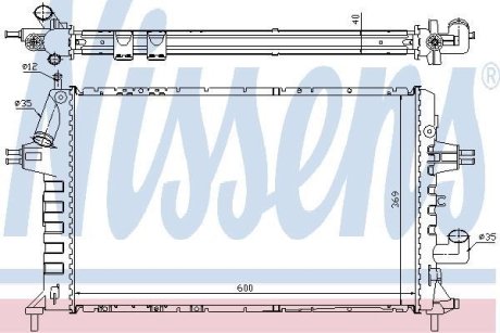 Радіатор охолодження OPEL ASTRA G (98-) 1.7 TD (вир-во) NISSENS 63021A