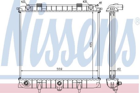 LAND ROVER Радіатор охолодження двиг. Range Rover II 2.5D 94- NISSENS 64309
