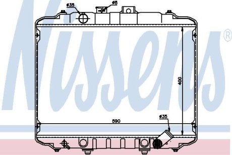 HYUNDAI Радіатор охолодження двиг. H 100 2,5 D 93- (400x598x32) NISSENS 67015