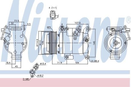 Компресор кондицiонера NISSENS 890045