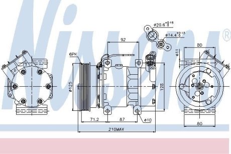 Компрессор кондиционера NISSENS 89064