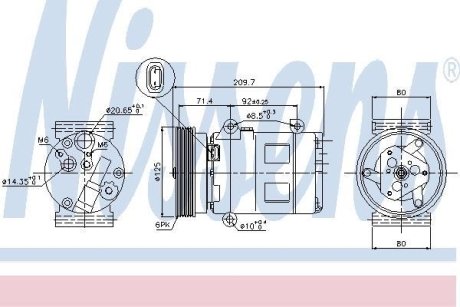 Компрессор кондиционера NISSENS 89072