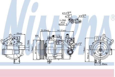 Компрессор кондиционера NISSENS 89086