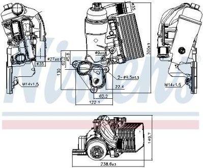 Радіатор масляний MASTER/MOVANO 2.3dci 10- в зборі (вир-во) NISSENS 90953