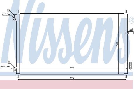 HONDA Радіатор кондиціонера (конденсатор) без осушувача ACCORD VII 2.0, 2.4 03- NISSENS 940293