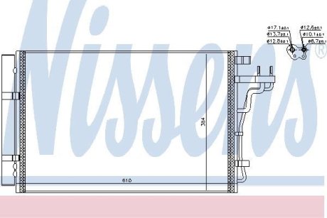 KIA Радіатор кондиціонера (конденсатор) з осушувачем SOUL II (PS) 1.6 CRDi 14- (бензин) NISSENS 940607