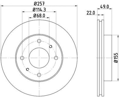 Диск тормозной передний Nissan Primera 1.6, 2.0 (96-00) NISSHINBO ND2018K (фото 1)