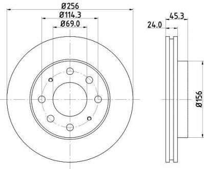 ДИСК ГАЛЬМIВНИЙ ПЕРЕДНIЙ Mitsubishi Galant V, VI 1.8, 2.0 (96-) NISSHINBO ND3011K