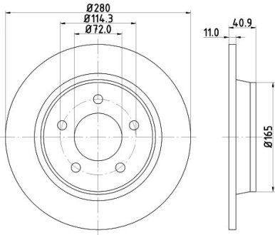 ДИСК ГАЛЬМIВНИЙ ЗАДНIЙ Mazda 3, 5 2.0, 2.2, 2.3, 2.5 (05-) NISSHINBO ND5017