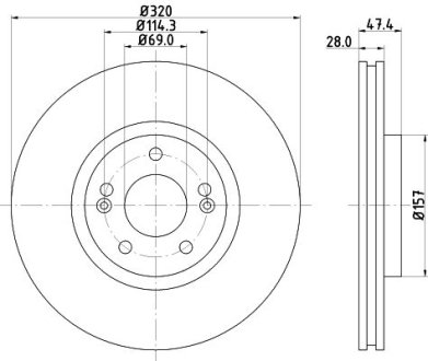 ДИСК ГАЛЬМIВНИЙ ПЕРЕДНIЙ Hyundai i40/Kia Optima 1.6, 1.7, 2.0 (11-) NISSHINBO ND6073K