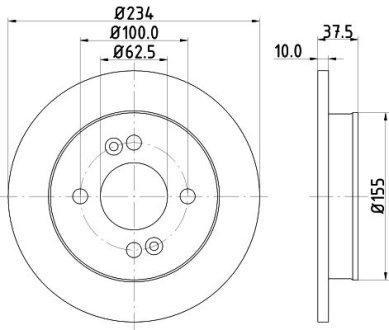 ДИСК ГАЛЬМIВНИЙ ЗАДНIЙ Hyundai i10/Kia Picanto 1.0, 1.1, 1.2 (11-) NISSHINBO ND6077K