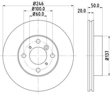 ДИСК ГАЛЬМIВНИЙ ПЕРЕДНIЙ Suzuki Liana 1.3, 1.4, 1.5 (01-07) NISSHINBO ND9007