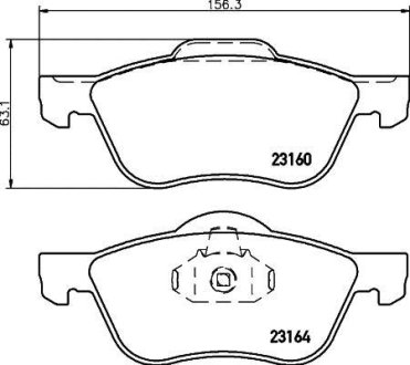 Колодки гальмівні дискові передні Nissan Primera 1.6, 1.8, 2.0 (96-02) NISSHINBO NP2071