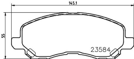 Колодки гальмівні дискові передні Mitsubishi ASX, Lancer, Outlander 1.6, 1.8, 2.0 (08-) NISSHINBO NP3009 (фото 1)