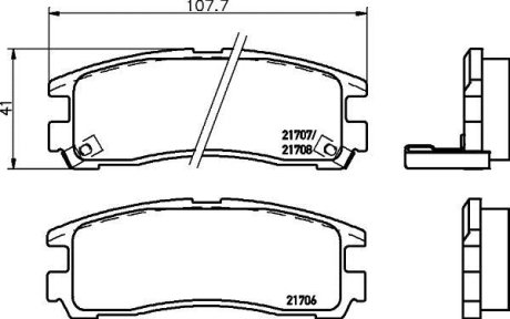 Колодки гальмівні дискові задні Mitsubishi Galant 1.8, 2.0 (96-04) NISSHINBO NP3013