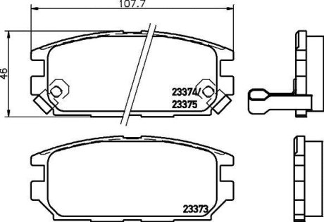 Колодки гальмівні дискові задні Mitsubishi Galant, Lancer 1.8, 2.0, 2.5 (96-03) NISSHINBO NP3034