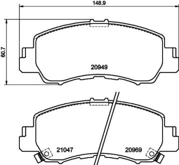 Колодки гальмівні дискові передні Mitsubishi Eclipse Cross (17-) NISSHINBO NP3057