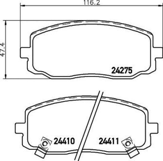 Колодки гальмівні дискові передні Hyundai i10/Kia Picanto 1.0, 1.1 (07-) NISSHINBO NP6024