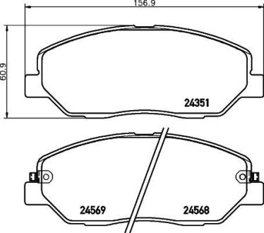 Колодки гальмівні дискові передні Hyundai Santa Fe 2.0, 2.2 (12-) NISSHINBO NP6030