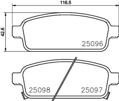 Колодки тормозные дисковые задние Chevrolet Aveo T300, Cruze 1.4, 1.6, 1.8 (09-) NISSHINBO NP6055