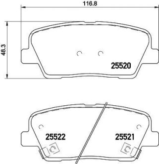 Колодки гальмівні дискові задні Hyundai Santa Fe/Kia Sportage 2.0, 2.2, 2.4 (09-) NISSHINBO NP6083