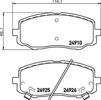 Колодки гальмівні дискові передні Hyundai i10, i20/Kia Picanto 1.0, 1.1, 1.2 (04-) NISSHINBO NP6085