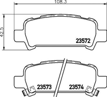 Колодки гальмівні дискові задні Subaru Legacy, Outback 2.0, 3.0 (03-) NISSHINBO NP7003 (фото 1)