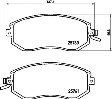 Колодки гальмівні дискові передні Subaru Forester, Impreza, Legacy, Outback 2.0, 2.2, 2.5 (07-) NISSHINBO NP7010