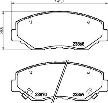 Колодки гальмівні дискові передні Honda CR-V II 2.0, 2.2 (99-06) NISSHINBO NP8004