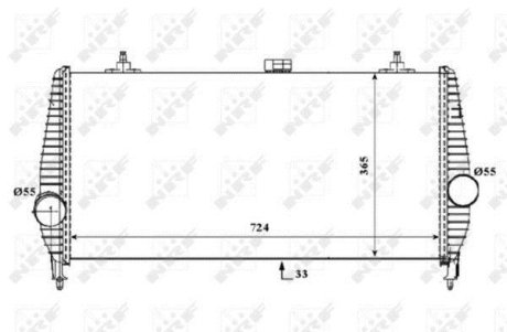 Радиатор интеркулера Citroen C5/Peugeot 407 2.2/2.7HDi 05- NRF 30194