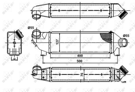 Радиатор интеркулера Ford Transit 2.0DI 00-06 NRF 30886