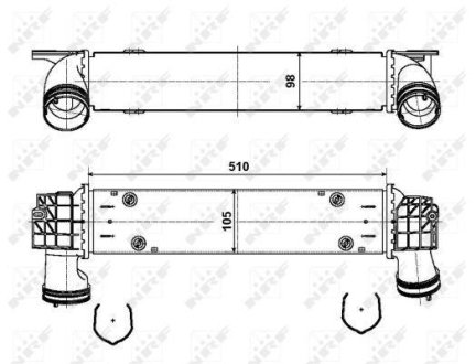 Радиатор интеркулера BMW 1 (E81/E82/E87/E88)/3 (E90-E93)/X1 (E84) 2.0D N47 04-15 NRF 30907A