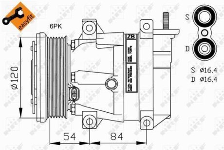 Компрессор кондиционера Chevrolet Aveo/Lacetti 1.2-1.5 03- NRF 32220