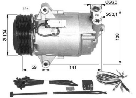 Компрессор кондиционера Opel Astra H 1.9CDTI 04-10/Zafira 05-15 NRF 32427