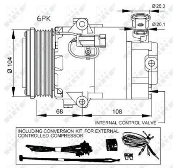 Компрессор кондиционера Opel Astra H/Zafira B 1.7D 04- NRF 32428