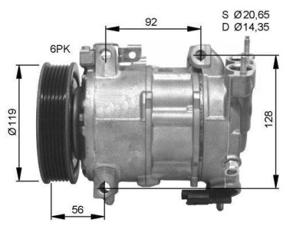 Компрессор кондиционера Citroen Berlingo/Peugeot Partner 1.6 07- NRF 32593