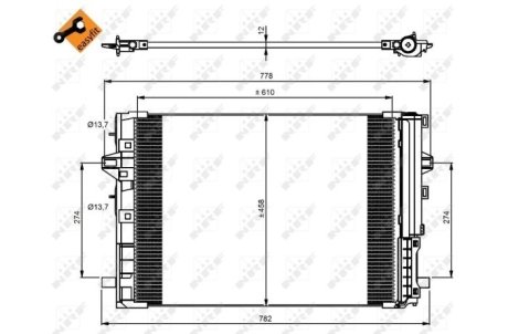 Радіатор кондиціонера (з осушувачем) MB A-class (W176)/B-class (W246/W242) 11-18 NRF 350081 (фото 1)