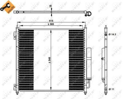 Радиатор кондиционера (с осушителем) Land Rover Defender/Discovery/Range 3.0-5.0 12- NRF 350336