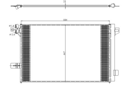 Радиатор кондиционера VW T6 2.0TDI 15- (684x447x12) NRF 350369