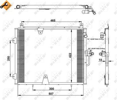 Радиатор кондиционера MB (S124/W124) 2.0-3.0 84-93 NRF 35129