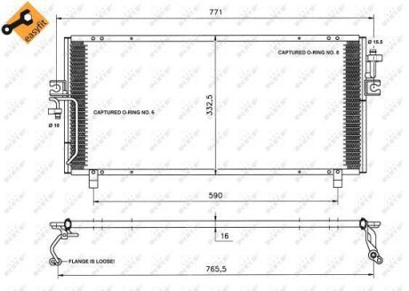 Радиатор кондиционера Nissan Primera 1.6 16V-2.0 16V/2.0TD 96-02 NRF 35195