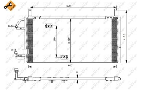 Радіатор кондиціонера Daewoo Espero/Nexia 93-99 NRF 35197