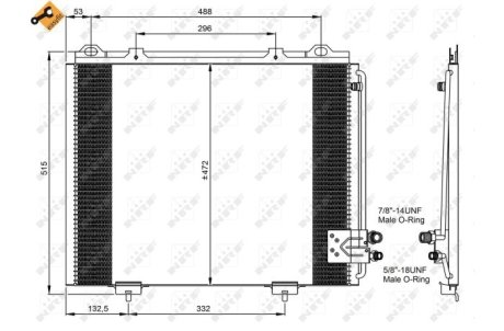 Радиатор кондиционера MB E-class (W210) 2.0-5.4 95-03 NRF 35228