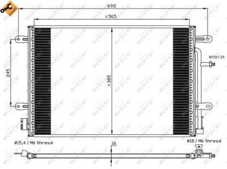 Радиатор кондиционера Audi A4/Seat Exeo 1.6-3.2 02-13 NRF 35560